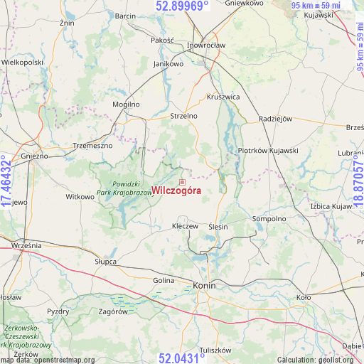 Wilczogóra on map