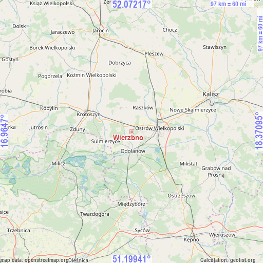 Wierzbno on map