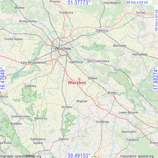 Wierzbno on map