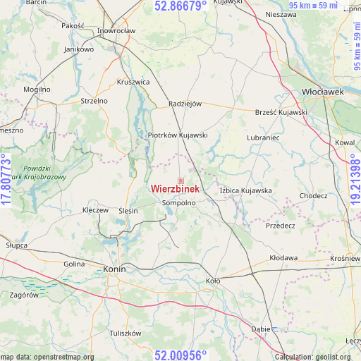 Wierzbinek on map