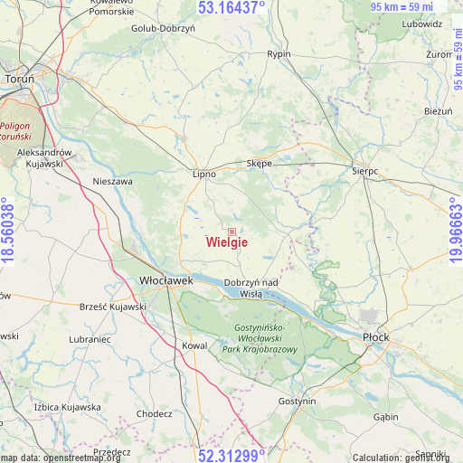 Wielgie on map