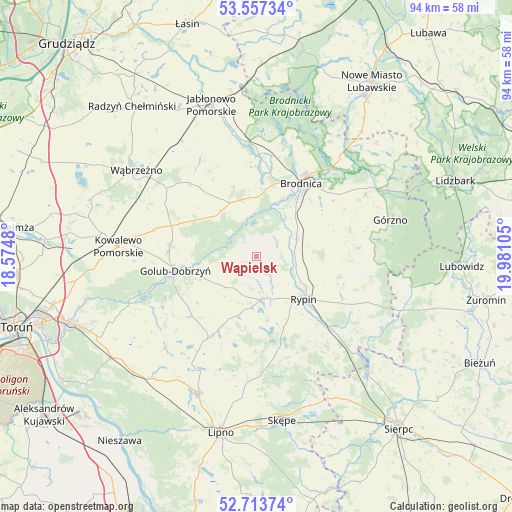 Wąpielsk on map