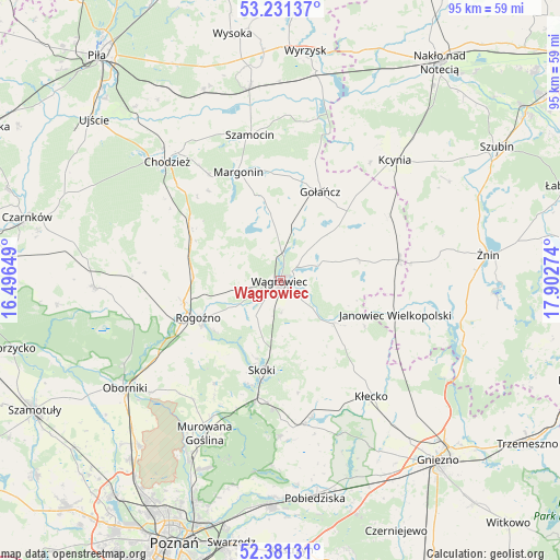 Wągrowiec on map