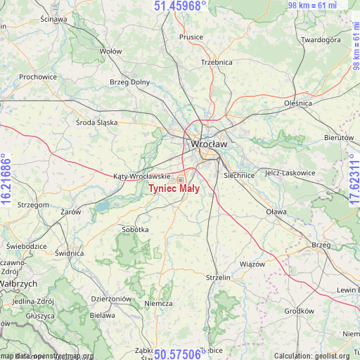 Tyniec Mały on map