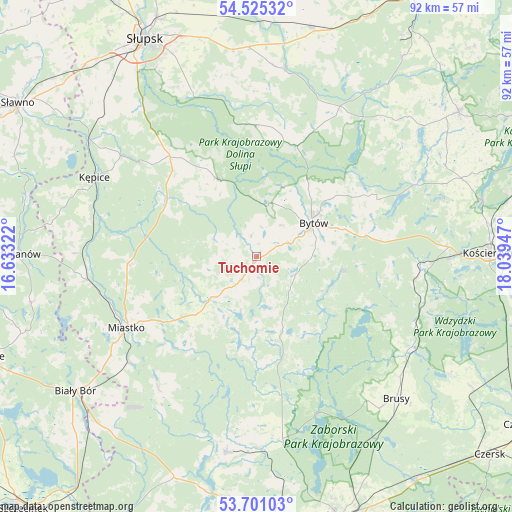 Tuchomie on map