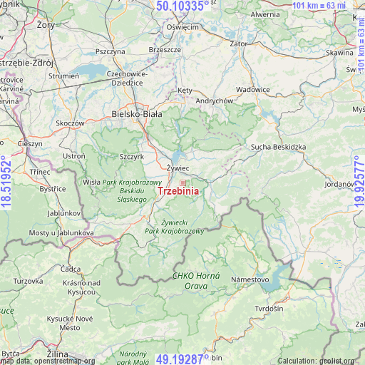 Trzebinia on map