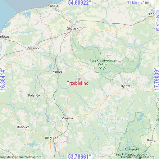 Trzebielino on map
