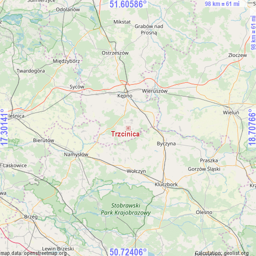 Trzcinica on map