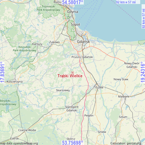 Trąbki Wielkie on map