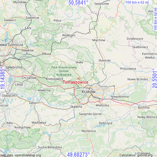 Tomaszowice on map