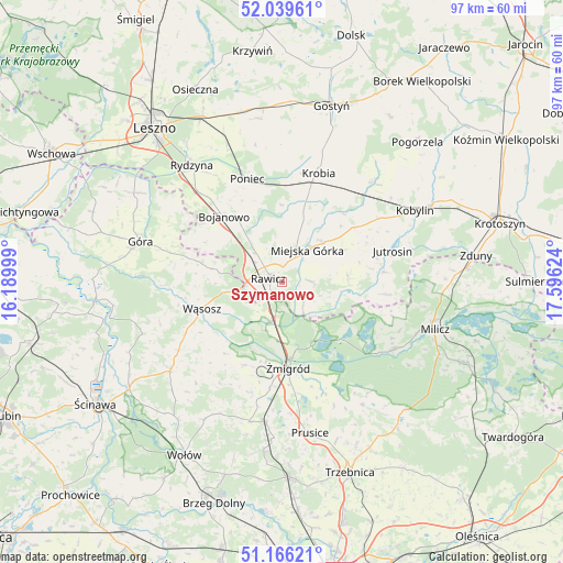 Szymanowo on map