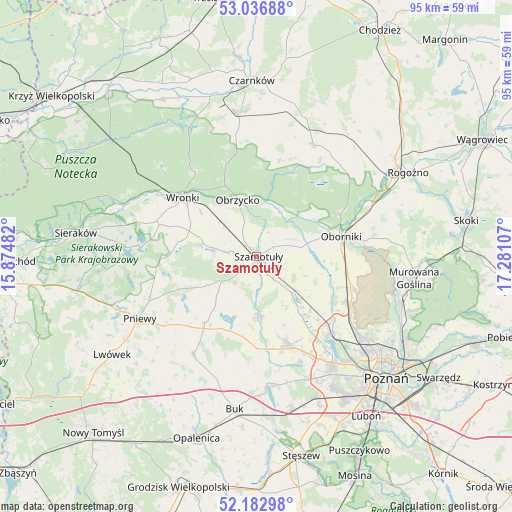 Szamotuły on map