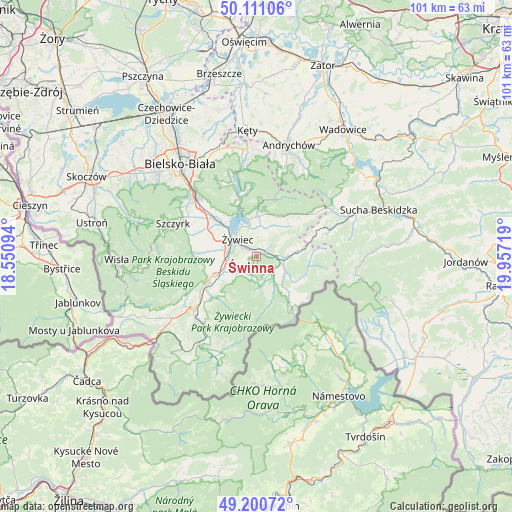 Świnna on map