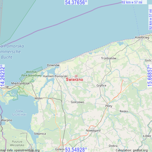 Świerzno on map