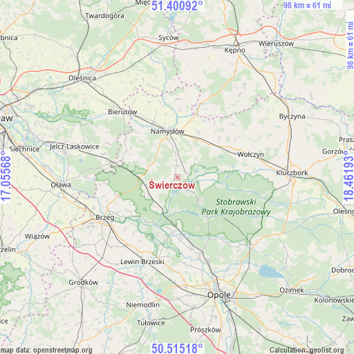 Świerczów on map