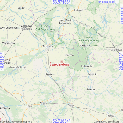 Świedziebnia on map