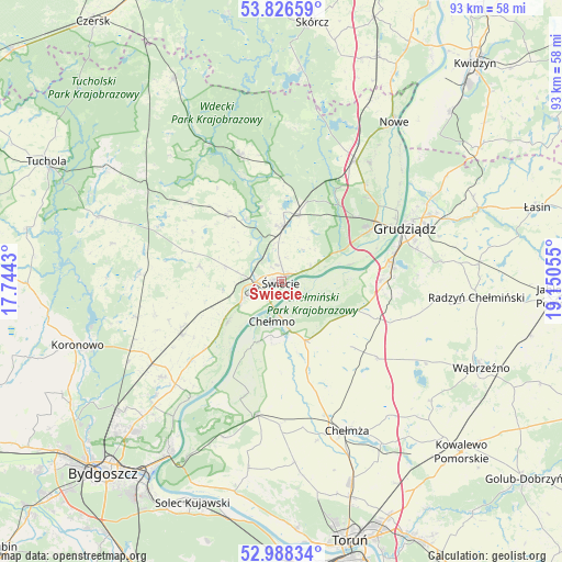 Świecie on map