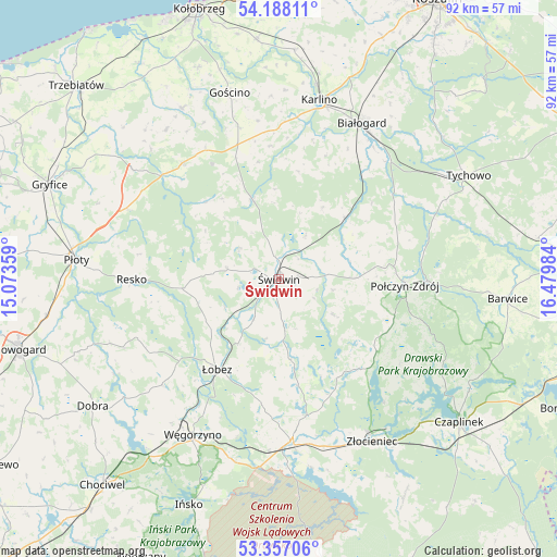 Świdwin on map