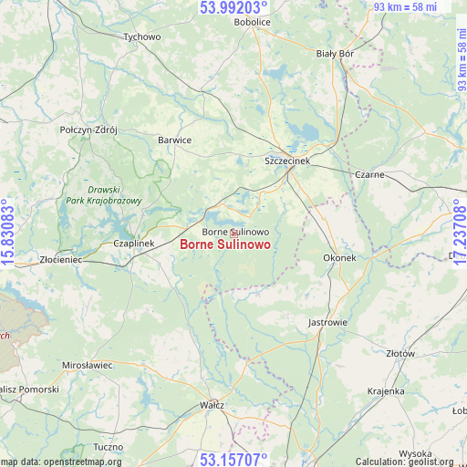 Borne Sulinowo on map