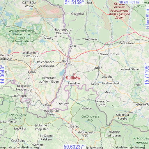 Sulików on map