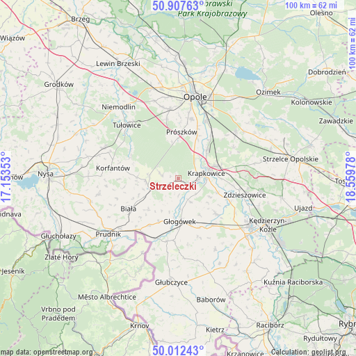 Strzeleczki on map