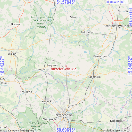 Strzelce Wielkie on map