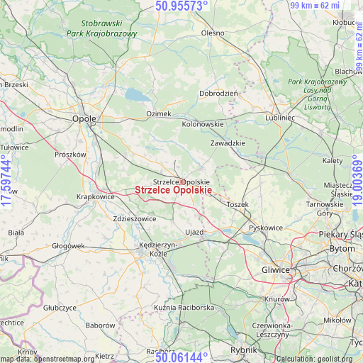 Strzelce Opolskie on map