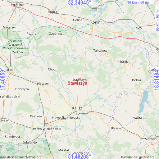 Stawiszyn on map