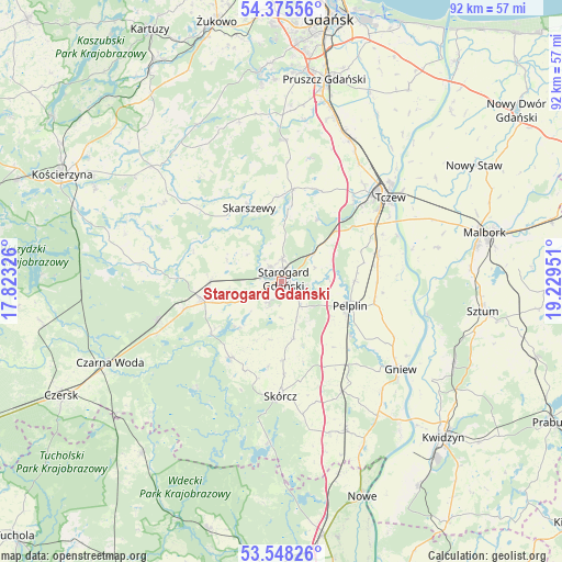 Starogard Gdański on map