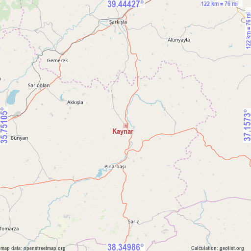 Kaynar on map