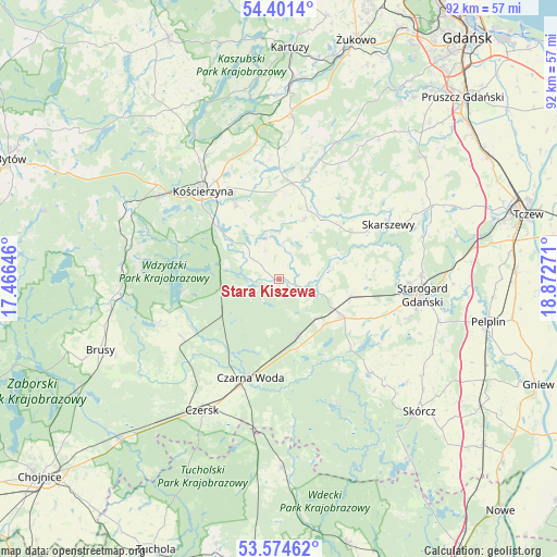 Stara Kiszewa on map