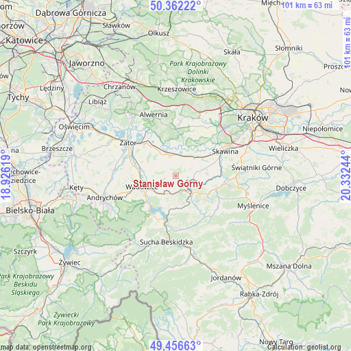 Stanisław Górny on map