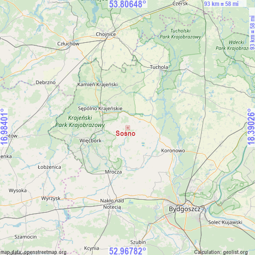 Sośno on map