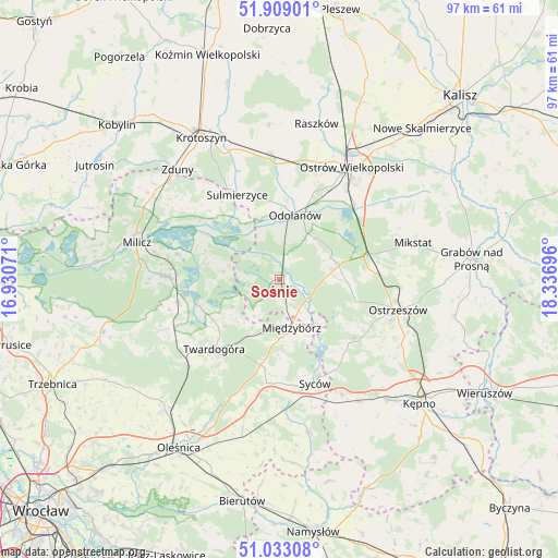 Sośnie on map