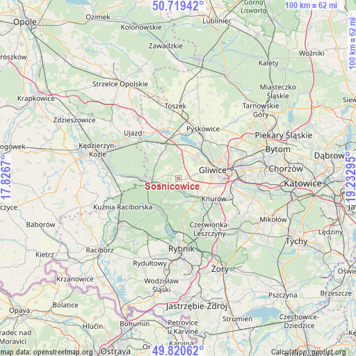 Sośnicowice on map