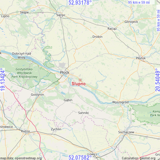 Słupno on map