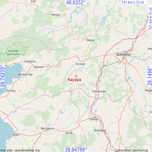 Kayapa on map