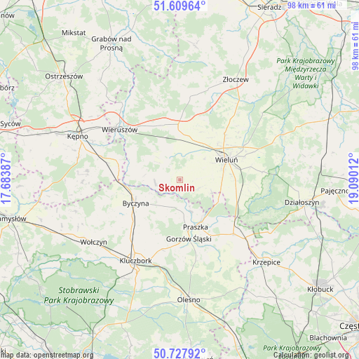 Skomlin on map