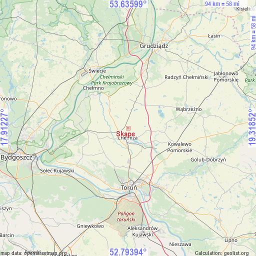 Skąpe on map