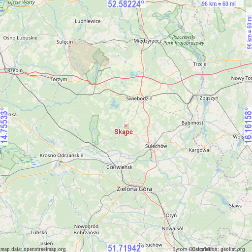 Skąpe on map