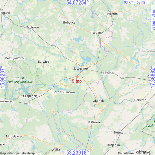 Sitno on map
