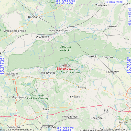 Sieraków on map