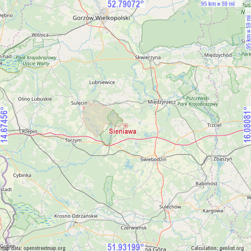 Sieniawa on map