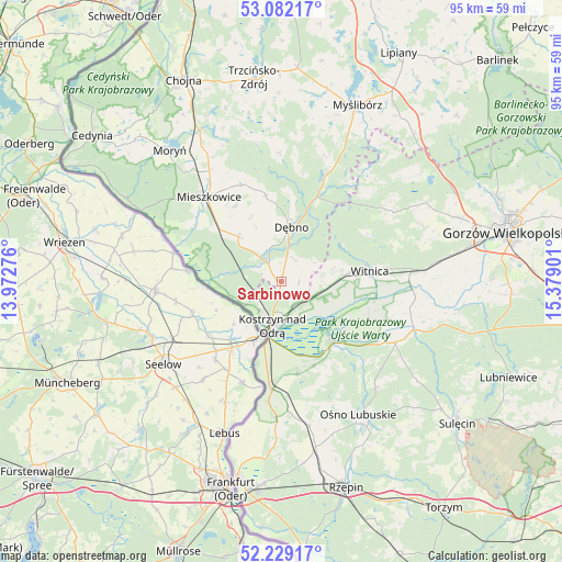 Sarbinowo on map