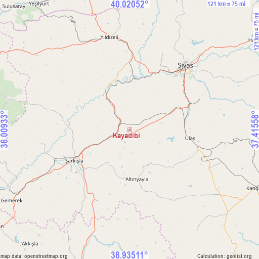 Kayadibi on map