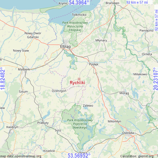 Rychliki on map