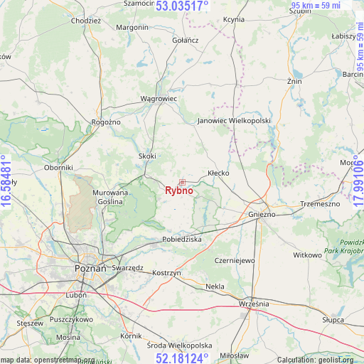 Rybno on map