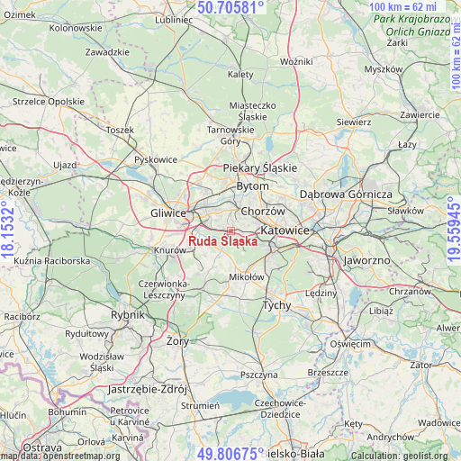 Ruda Śląska on map