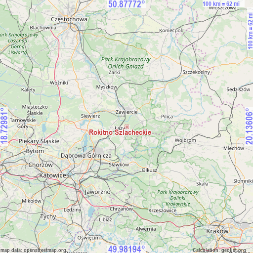 Rokitno Szlacheckie on map
