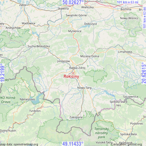 Rokiciny on map